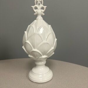 White Ceramic Artichoke Tabletop Figurine